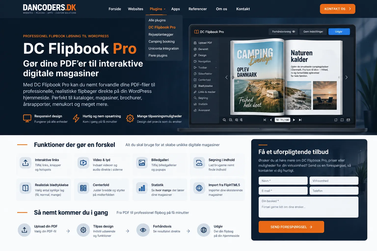 DC Flipbook Pro editor med digitalt magasin, links, video og redigeringsværktøjer